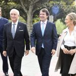 José Luis Concepción y la fiscal Lourdes Rodríguez reciben al presidente de Castilla y León, Alfonso Fernández Mañueco; y al consejero Ángel Ibáñez