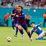 Griezmann se va en carrera en el partido contra el Nápoles