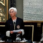La Fiscal General del Estado, María José Segarra, durante su intervención en el acto de apertura del año judicial