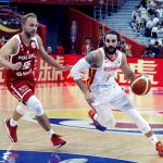 El base de la selección española Ricky Rubio en el partido de cuartos contra Polonia