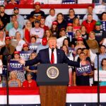 El presidente de Estados Unidos, Donald Trump, durante el mítin en Greenville