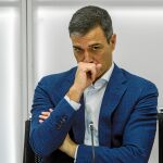 Pedro Sánchez en la Comisión Ejecutiva del PSOE, ayer. Foto: Alberto R. Roldán