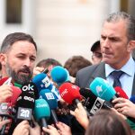 Santiago Abascal junto al secretario general de Vox, Javier Ortega Smith