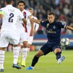 Eden Hazard durante el partido de Champions contra el PSG