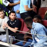 Messi, en la grada del Barcelona