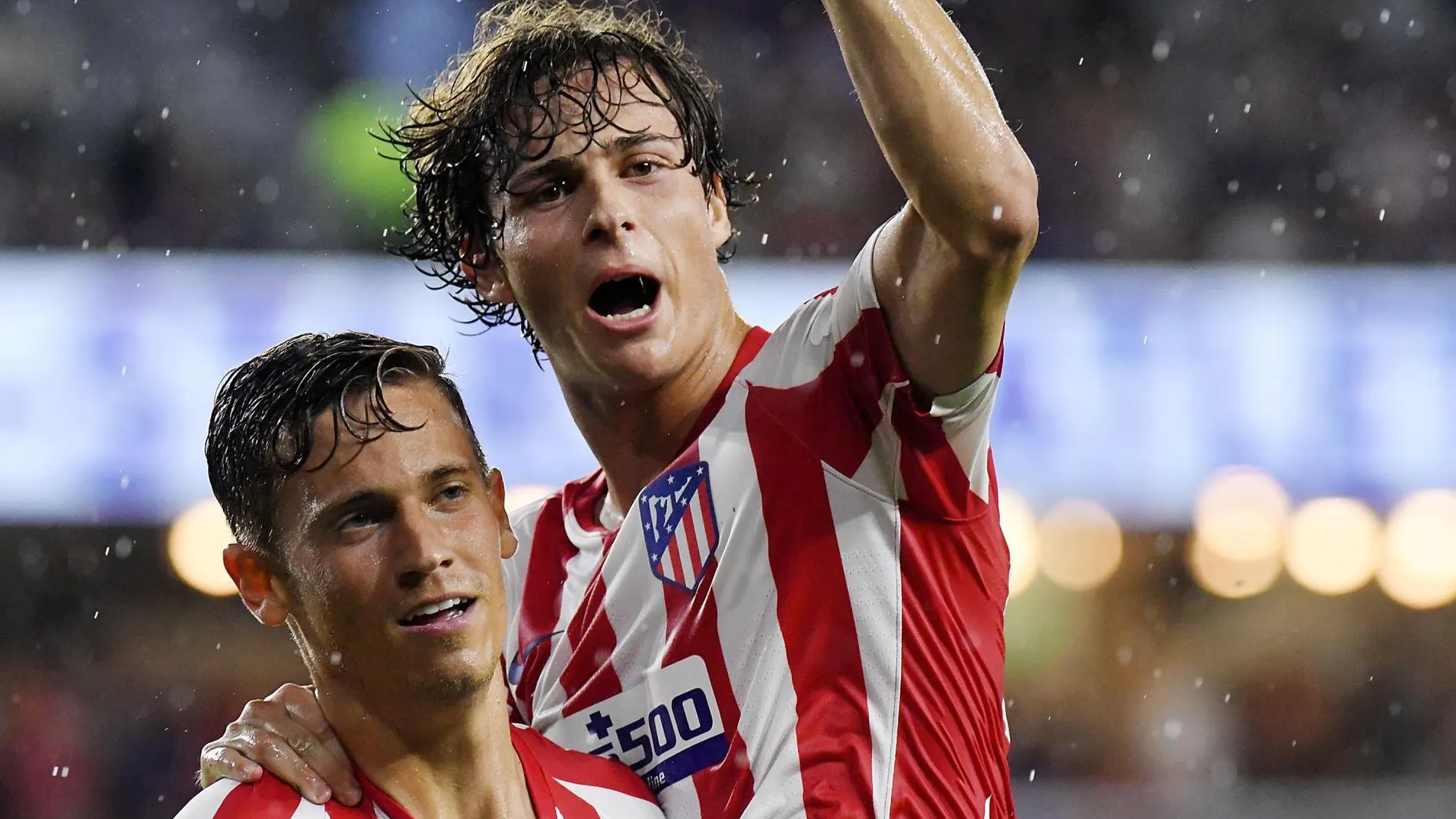 Rodrigo Riquelme con el Atlético de Madrid.