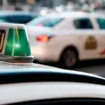 Taxis circulando en Madrid