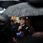 Carles Puigdemont en el exterior del Parlamento Europeo