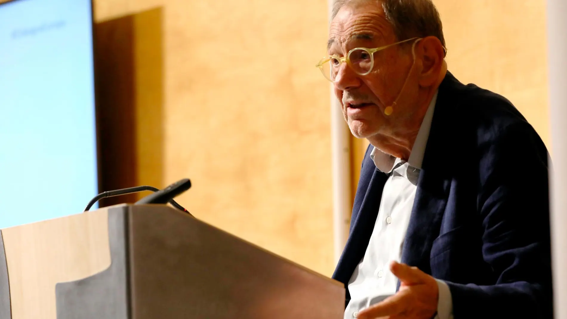 El exsecretario general de la OTAN Javier Solana durante un momento de su intervención. Foto: Cristina Bejarano