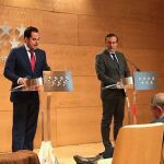 Ignacio Aguado y Enrique López en la rueda de prensa posterior al Consejo de Gobierno