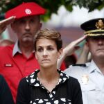La presidenta del Gobierno de Navarra, María Chivite, durante le homenaje que se le ha tributado al subteniente Francisco Casanova