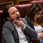 Pablo Iglesias durante el pleno del Congreso /Foto: Alberto R. Roldan