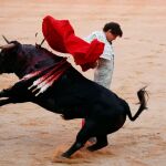 Andrés Roca Rey durante la corrida de San Fermín de hoy