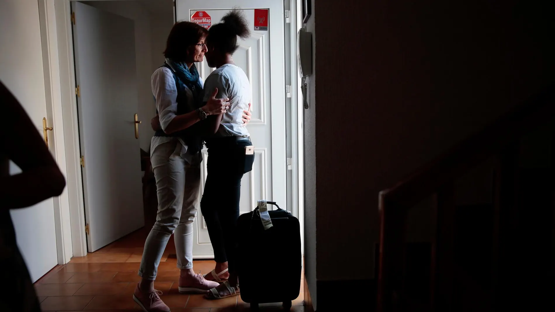 Bienvenida a una mujer que llega a la casa de las adoratrices. (Foto: Gonzalo Pérez)