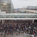En la imagen, la protesta del lunes en el Prat