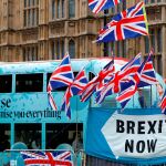Manifestación pro-Brexit ante las puertas del Parlamento Británico