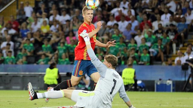 Dani Olmo anotó el segundo tanto de la selección española en la final del Europeo sub-21