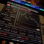 Paneles informativos de la Bolsa de Madrid