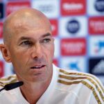 Zidane, en la sala de prensa de Valdebebas