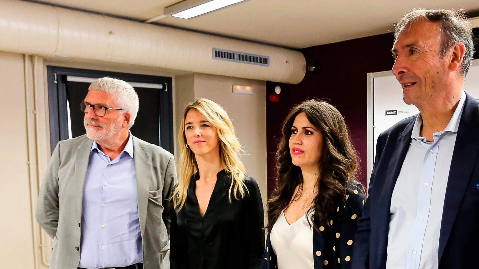 El filósofo Gregorio Luri, la diputada por Barcelona Cayetana Álvarez de Toledo, la rectora de la UEMC, Imelda Rodríguez, y el expresidente del Senado Juan José Laborda