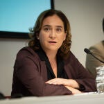La alcaldesa de Barcelona, Ada Colau, durante una reunión con el secretario general de Podemos en el Colegio de Periodistas, para evaluar la situación catalana, en Barcelona (Cataluña, España), a 24 de octubre de 2019.24 octubre 2019, ECP, Unidas Podemos, procés, disturbios CatalunyaDavid Zorrakino / Europa Press24/10/2019
