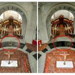 A la derecha, el estado actual y antes de la exhumación de Franco/Efe