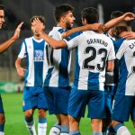 Jugadores del Espanyol celebrando el gol