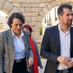 Tudanca y Valerio, en Segovia, antes de reunirse con UGT y CCOO
