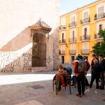 Pintada en uno de los muros de la iglesia, en pleno centro de la ciudad
