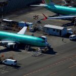 Unidades del 737 Max en la planta de fabricación de Boeing en Renton (Washington)