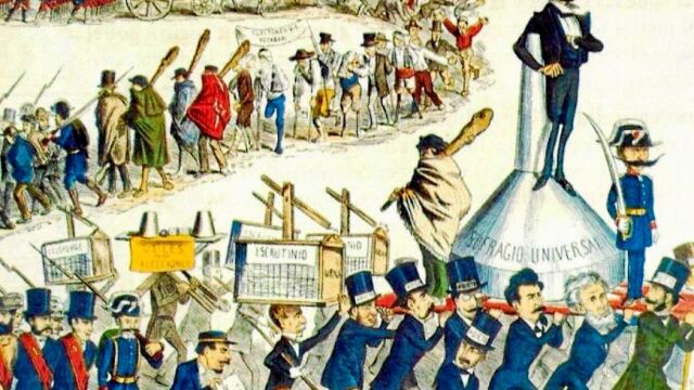 Caricatura satírica del semanario «La flaca», sobre el caciquismo