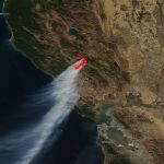 Imagen desde el espacio de los incendios en California