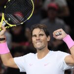 Nadal celebra una de sus victorias en París