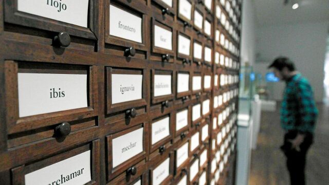 Antiguo fichero que utilizaban los académicos para sus anotaciones léxicas