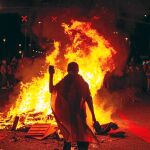 Varios manifestantes queman fotos del Rey Felipe durante las protestas llevadas a cabo en la avenida Diagonal de Barcelona, el pasado lunes