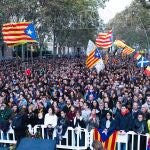 Convocatoria de Tsunami Democràtic en la plaza Universidad de Barcelona