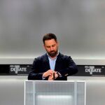 Santiago Abascal durante el debate televisado
