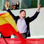 Abascal celebró ayer el ascenso de su partido, que ha logrado sumar 28 escaños en siete meses. Foto: Cipriano Pastrano