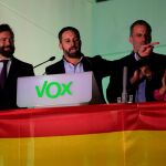 Santiago Abascal celebra el resultado en la sede del partido. Foto: Cipriano Pastrano