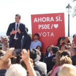 El líder socialista, Pedro Sánchez, en Los Alcázares