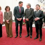 Quim Torra, junto al presidente del Gobierno, Pedro Sánchez, durante la celebración del Consejo de Ministros en Barcelona el 21 de diciembre del pasado año