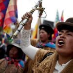 Simpatizantes de Evo Morales marchan en La Paz