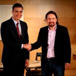 Comparecencia de Pedro Sánchez y Pablo Iglesias