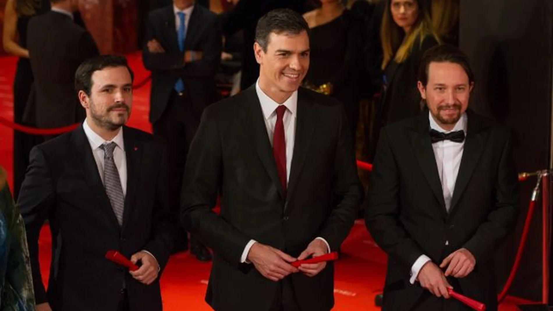 Premios Goya 2018 Alberto Garzón, Pedro Sánchez y Pablo Iglesias 02_643x397