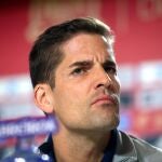 Robert Moreno, durante su conferencia de prensa previa al partido contra Rumanía