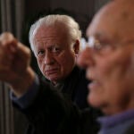 Juan Echanove y Carlos Saura durante la presentación de «La fiesta del Chivo»