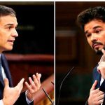 Pedro Sánchez y Gabriel Rufián, en imágenes de archivo en el Congreso de los Diputados / Efe