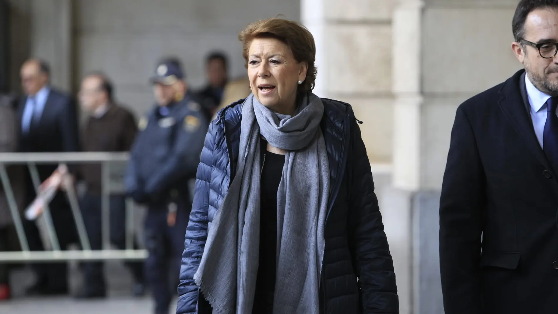 La ex consejera de Economía, Magdalena Álvarez, a su llegada a la Audiencia de Sevilla donde hoy se ha dado a conocer la sentencia de la pieza política de los Expedientes de Regulación de Empleo (ERE)
