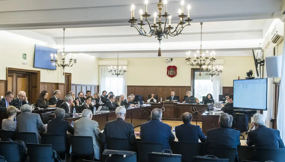 Vista del área de las defensas durante el juicio de la pieza política de la «macrocausa» de los ERE irregulares