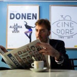 El director de cine Albert Serra en el Cine Doré con motivo de la presentación de su última película, "Liberté"
